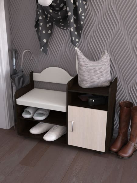 Обувница Тутси Тумба для обуви в прихожую с сиденьем _2_Венге, ЛДСП ...