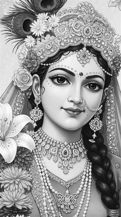 Radha Rani Drawing Easy Sketch