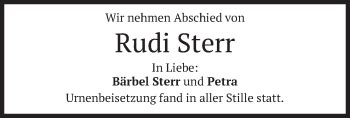 Traueranzeigen Von Rudi Sterr Trauer Merkur De