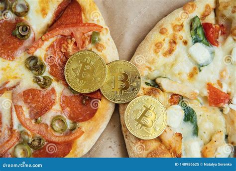 Bitcoin Pizza Day 22 May. Cryptocommunity Holiday. Concept of Buying ...