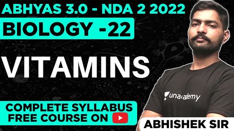 Vitamins For NDA NDA Biology Classes 2022 Abhyas 3 0 Complete Batch