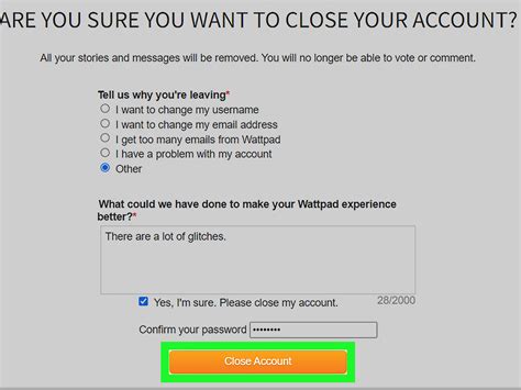 how to delete your wattpad account