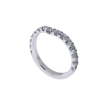 25mm V Shaped Diamond Pave Half Eternity Ring In 18k Gold Zcova