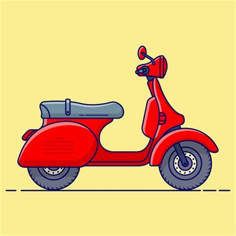 Ilustra O Vetorial De Scooter Dos Desenhos Animados Adesivo De Scooter