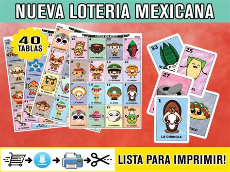 Mexican Loteria Game Cards Printable Pdf Instant Download Etsy