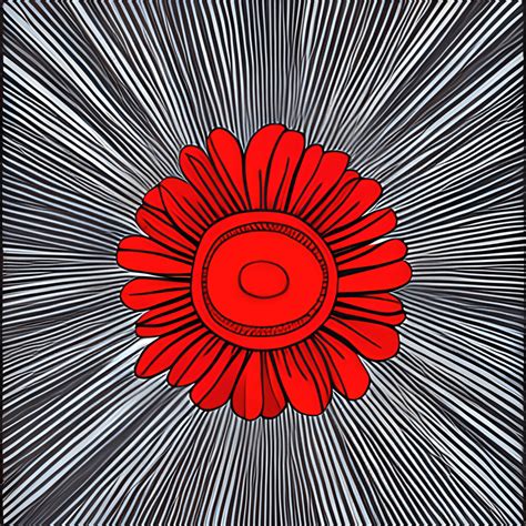 Red Flower Abstract Art Painting · Creative Fabrica