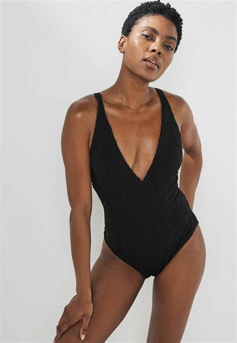 Next Plunge Tummy Control Swimsuit Badedragt Black Sort Zalando Dk