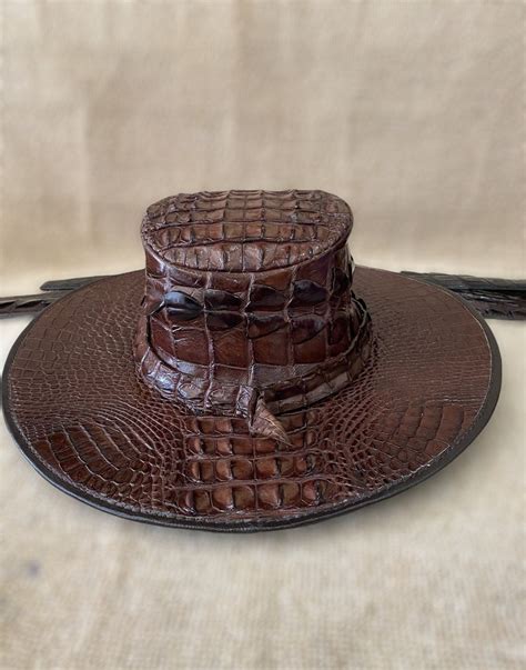 Premium Genuine Vietnamese Alligator Leather Hat Mens Cowboy Etsy