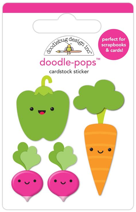 Doodlebug Doodle Pops 3D Stickers Looking Radishing 842715078079