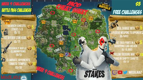 45 Best Pictures Fortnite Week 6 Challenges Cheat Sheet Mod Cheat