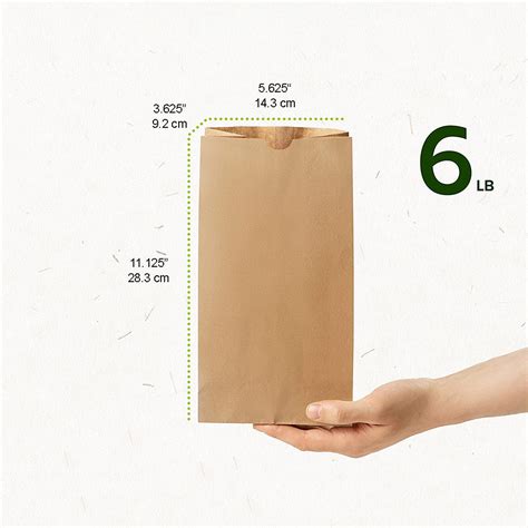 6lb Eco Friendly Paper Kraft Bakery Bag 5625x3625x11125 500