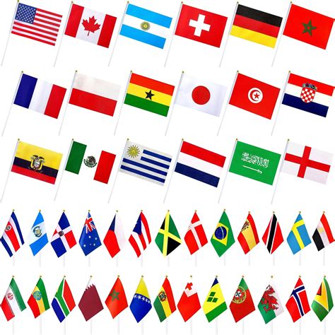 Tsmd 200 Countries International World Stick Flag Small