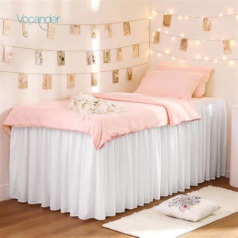 Vocander Dorm Bed Skirt Twin Xl 32 Inch Drop Extra Long