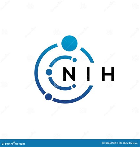 nih letter technology logo design  white background nih creative