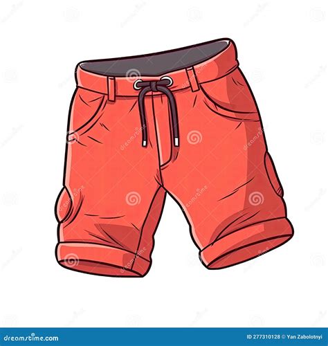 Bermudas Shorts No Estilo De Desenho Animado Em Fundo Branco No