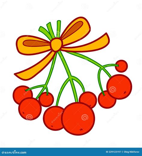 Christmas Cartoons Clip Art. Viscum and Berries Vector Illustration ...