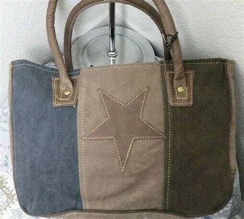 NEW Myra Bag STAR Canvas Purse Handbag for Women Leather Top - Etsy