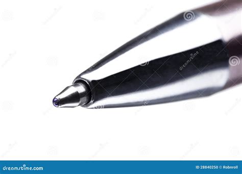 Extreme Close Up Shot Of Tip Of A Ballpoint Pen Stock Photo - Image ...