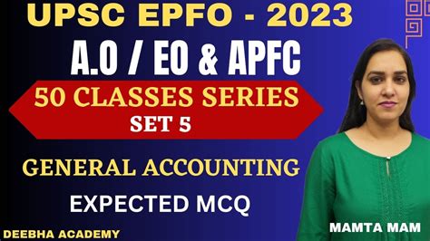 Upsc Epfo Classes Series Set Accounting Mcq Apfc Ao