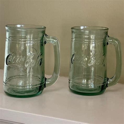 Coca Cola Dining Vintage Coca Cola Mugs Green Glass Coca Cola