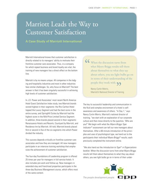 A Case Study Of Marriott International