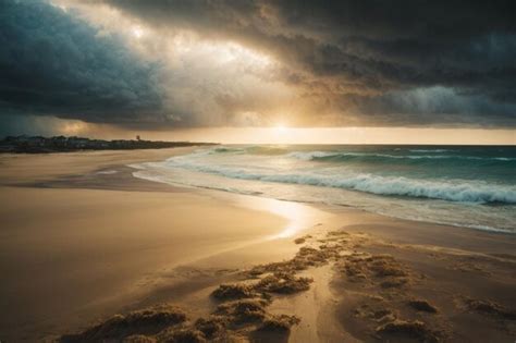 Premium Photo Dramatic Seascape With Stormy Sky Over Ocean