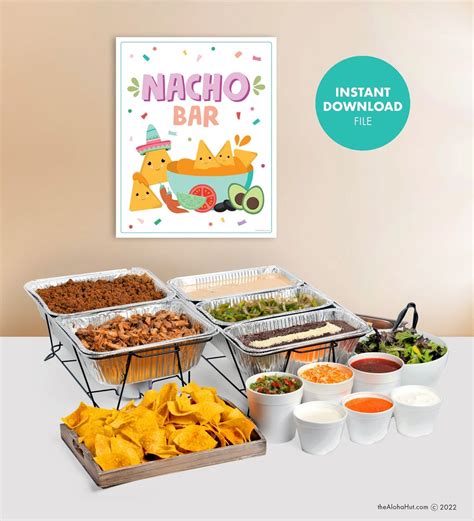 Nacho Bar Sign Poster Printable Instant Download Digital Teacher Appreciation Week School