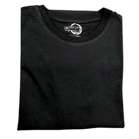 Half Sleeve Plain Black Men Cotton T Shirt Neck Type Round At Rs 115