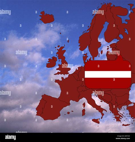 Europe map and flag of Latvia Stock Photo - Alamy