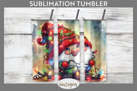 Christmas Gnome V Entangled In Lights Tumbler Sublimation