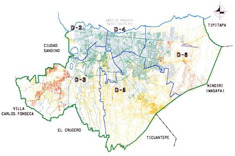 Mapa De Los Distritos Urbanos De Managua Nicaragua Mapa Owje