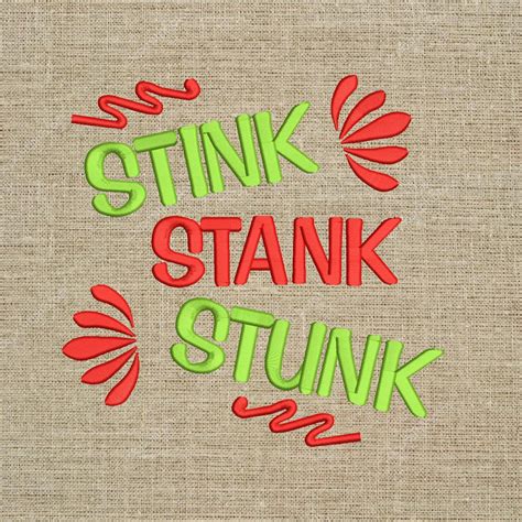 Stink Stank Stunk Embroidery Design Christmas Grinch Machine Etsy