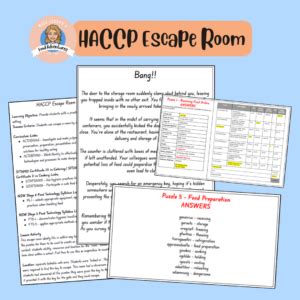 HACCP Escape Room Teacher Professional Development