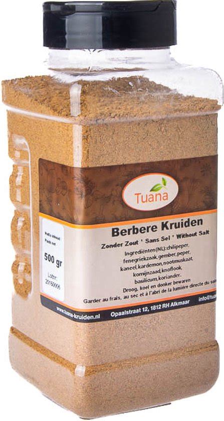 Tuana Kruiden Berbere Kruiden Strooibus 500 Gram Kruiden Zonder