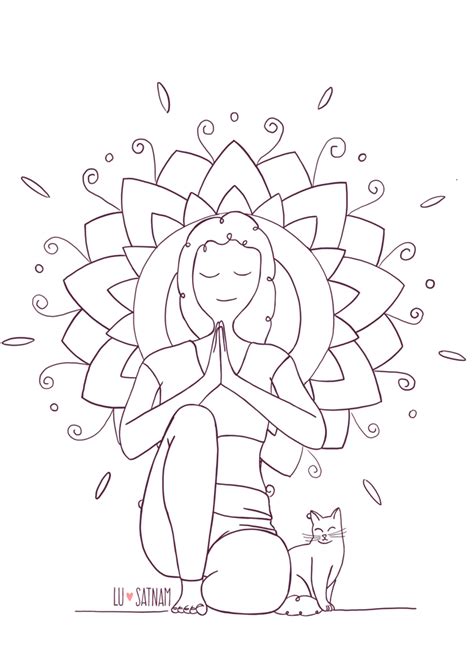 Ilustración para colorear Yoga kundalini Yoga para niños y Yoga