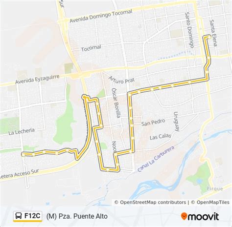 Ruta F12c Horarios Paradas Y Mapas M Plaza Puente Alto Actualizado