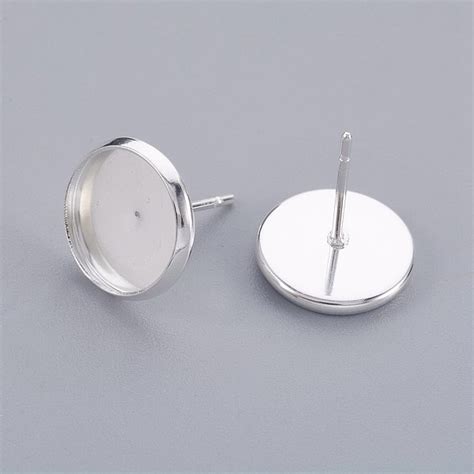 Honeyhandy Stainless Steel Stud Earring Findings Flat Round