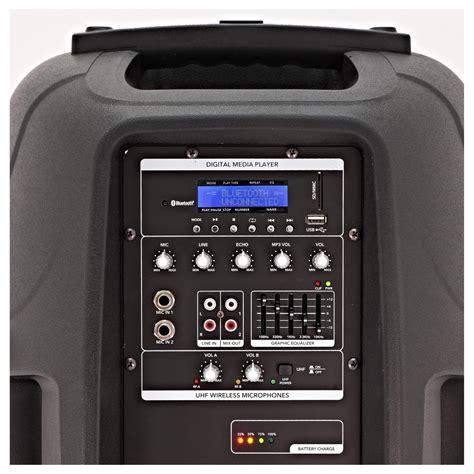 SubZero SZPA P12 Portable PA With Bluetooth Wireless Mics At Gear4music