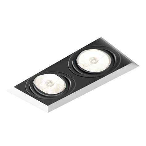 EMBUTIDO NEWLINE NO FRAME PRETO 2 LÂMPADAS AR 111 IN61352PT LED