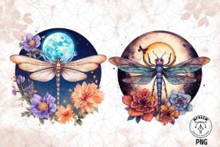 Dragonfly Moon Sublimation Clipart Graphic By Mfreem Creative Fabrica