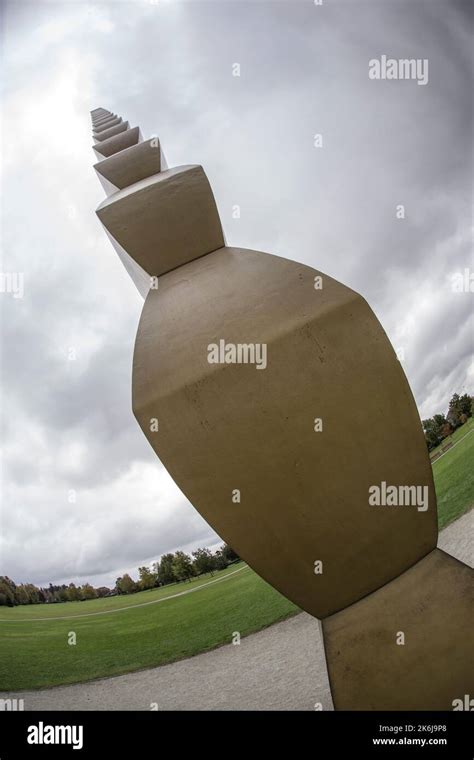 Constantin Brancusi Infinite Column In Romania Fisheye View Stock