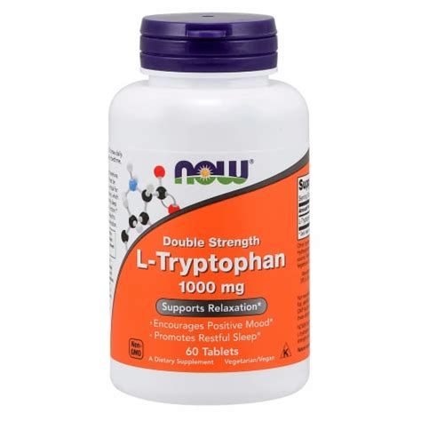 NOW Foods Double Strength L Tryptophan 1 000 Mg 60 Tabs 1 000 Mg 60