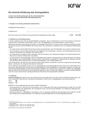 Ausf Llbar Online Ifbhh De Minimis Erklrung Des Antragstellers Fax