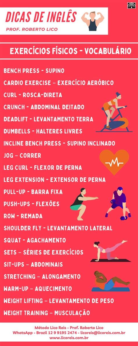 Atividades Fisicas Em Ingles - Dicas de Inglês - Exercícios Físicos | Dicas de ingles, Vocabulário em ...