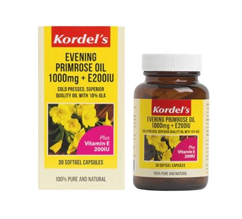 Kordels Kordels Evening Primrose Oil 1000mg Vitamin E 200iu 30s