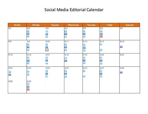 Social Media Editorial Calendar Template - PDFSimpli