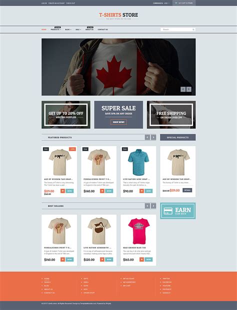 T Shirt Website Template Perfect Template Ideas