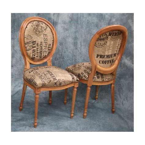 LOT 8 CHAISES MEDAILLON DONT 2 CHAISES AVEC ACCOUDOIRS Toile De Jute