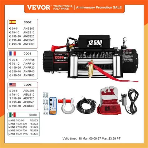 VEVOR Cabestrante El Ctrico 6123 5 Kg Cabrestante El Ctrico 12 V De