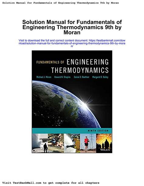 Solution Manual For Fundamentals Of Engineering Thermodynamics Th By